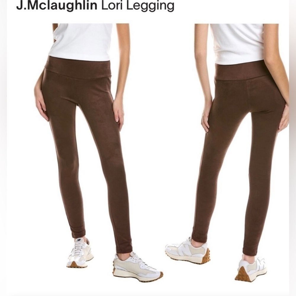 J.McLaughlin Pull-On Faux Suede Leggings Mocca color, size S